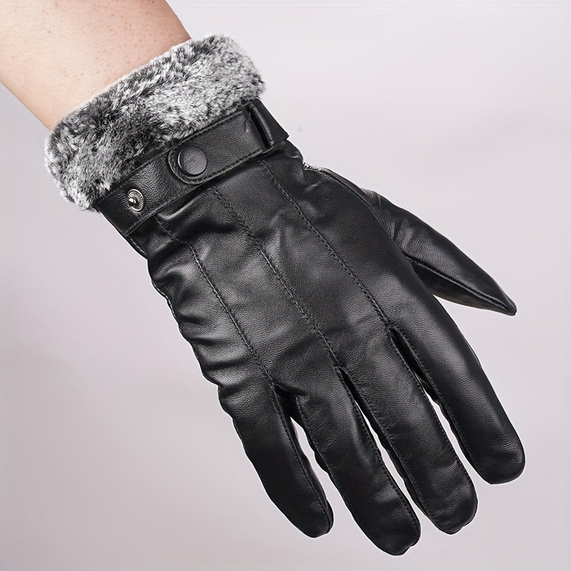 Gants homme en cuir de mouton noir