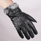 Gants homme en cuir de mouton noir