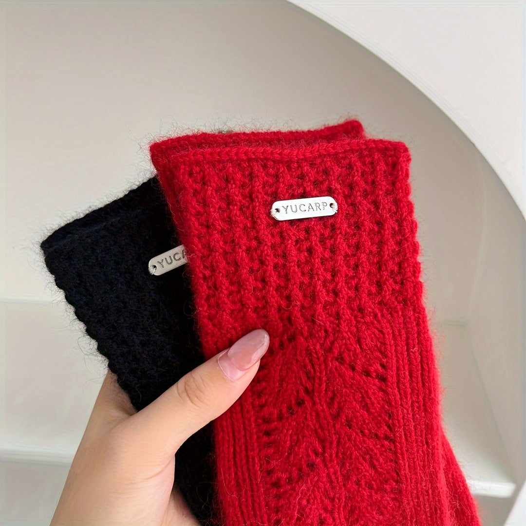 Gants femme en laine portés, usage quotidien hiver