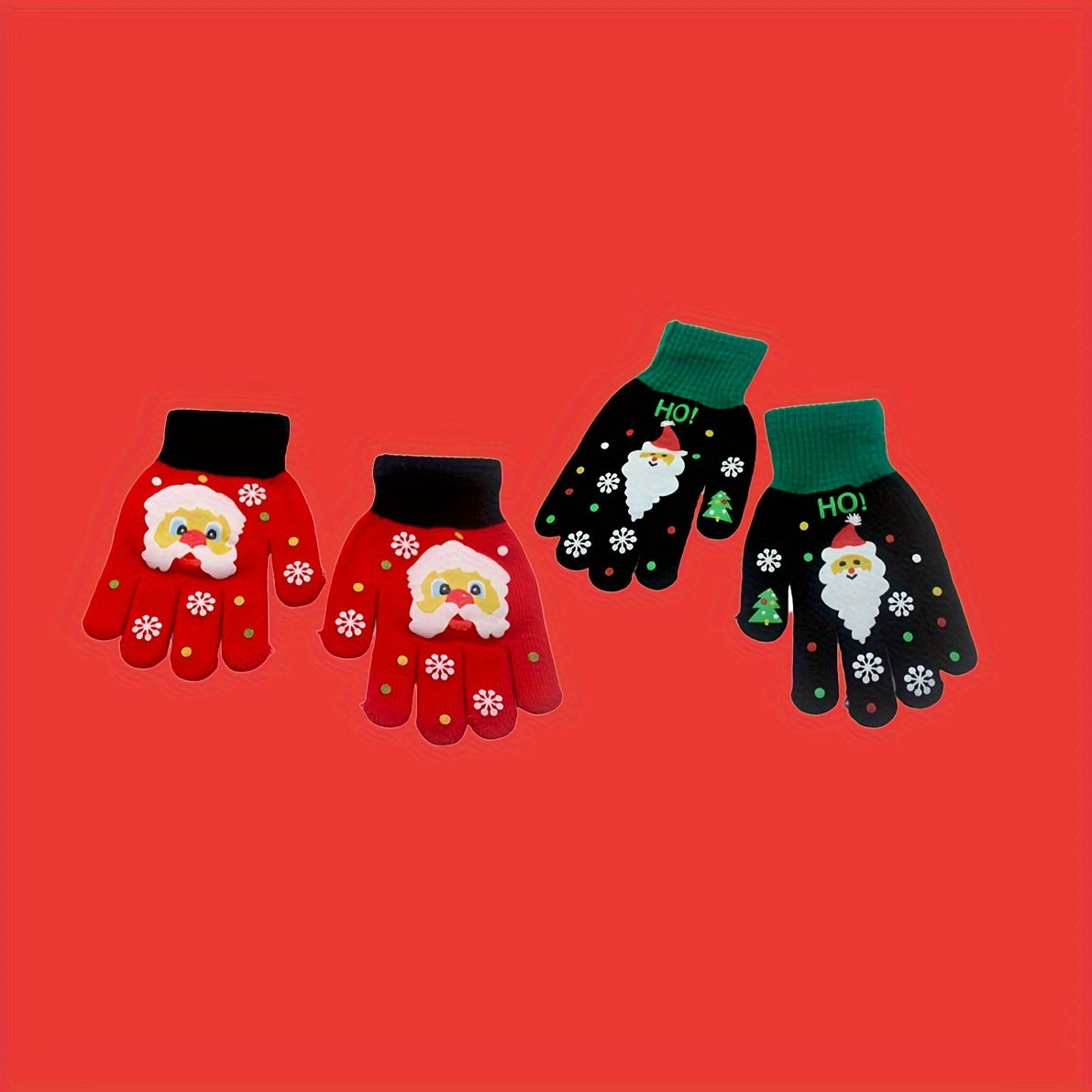 Gants enfant tricotés, doigts complets
