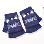 Mitaines enfant coloris bleu marine, motifs mignons