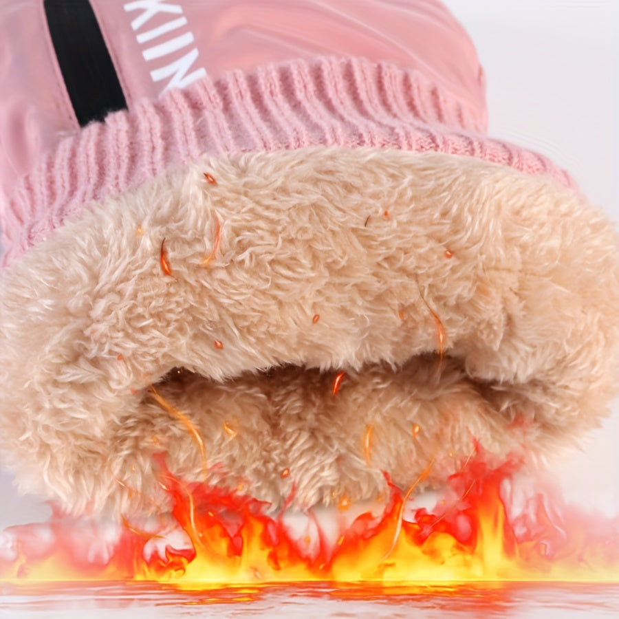 Doublure polaire du gant de ski rose, gros plan
