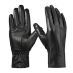 Gants cuir femme, coloris noir, paume renforcée visible