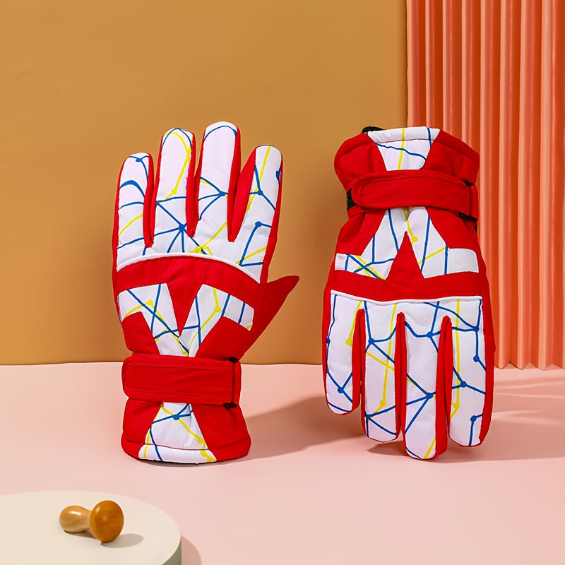 Gants enfant coloris blanc rouge