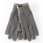 Gant femme gris en laine, coupe-vent et tactile