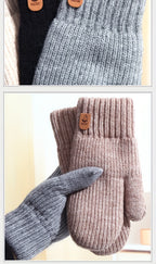 Moufle femme rayée, plusieurs coloris présentés ensemble