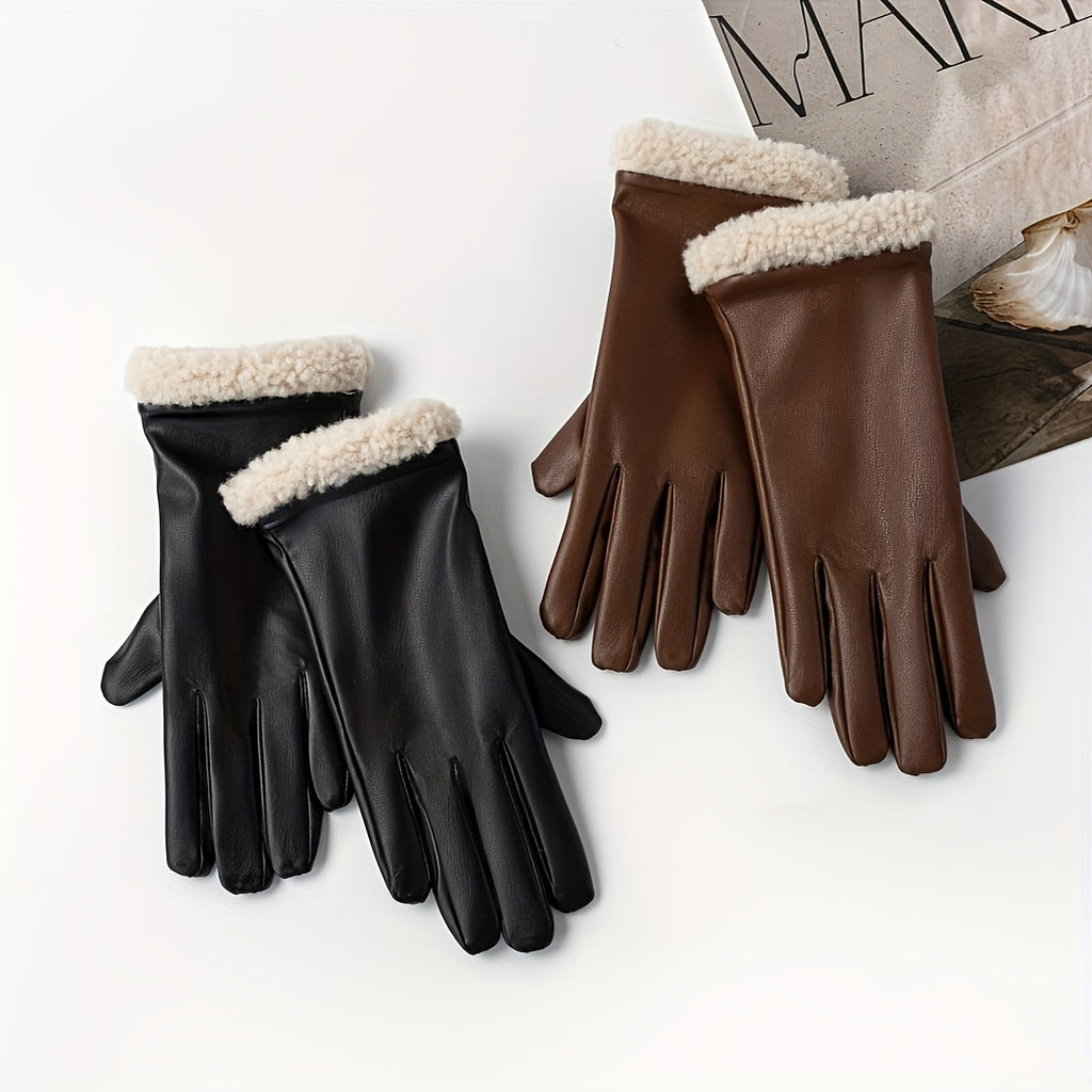 Gants en cuir PU, présentation des coloris