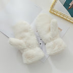 Moufle femme fausse fourrure blanche