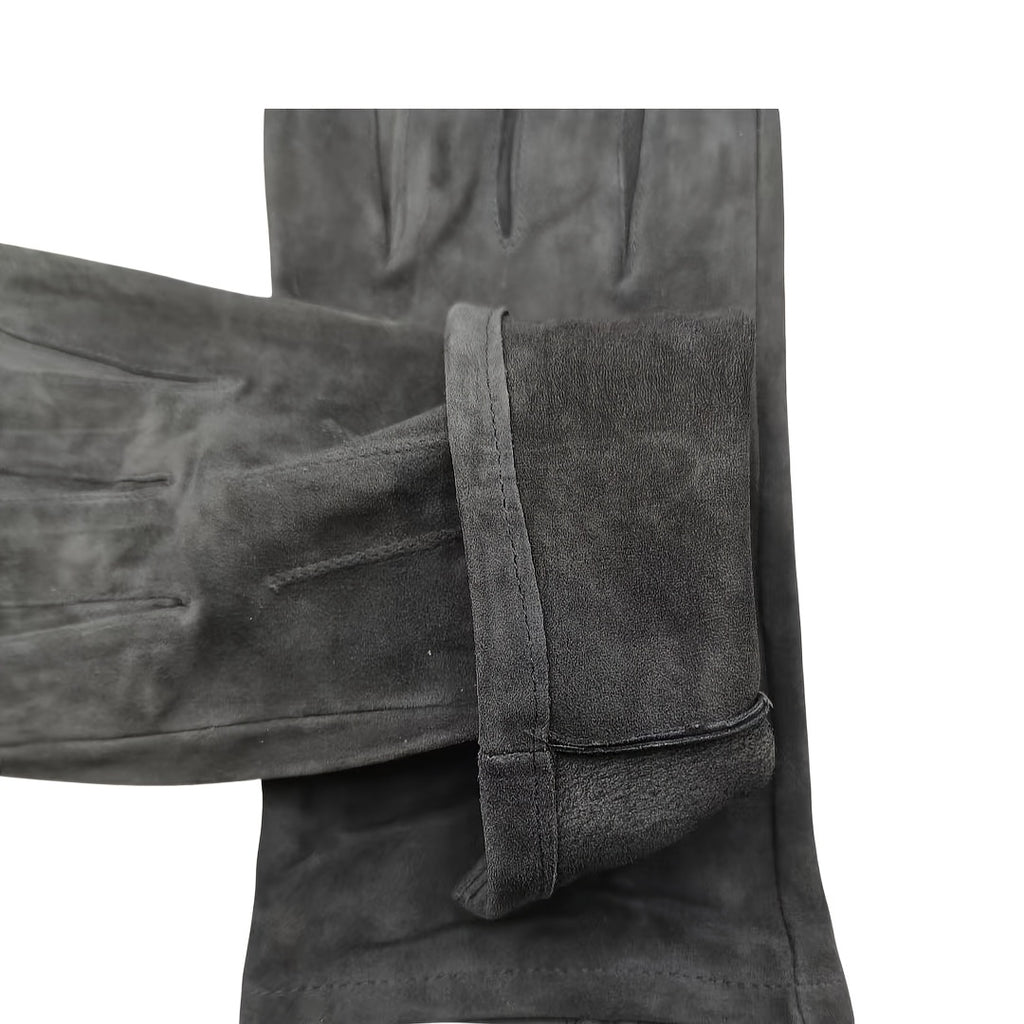Gants homme cuir gris, vue détail