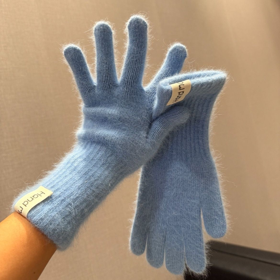 Gants femme longs bleu