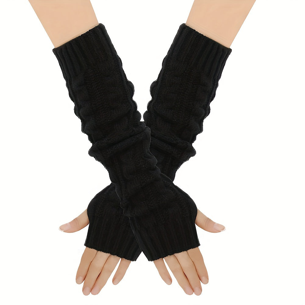 Mitaine femme longue coloris noir