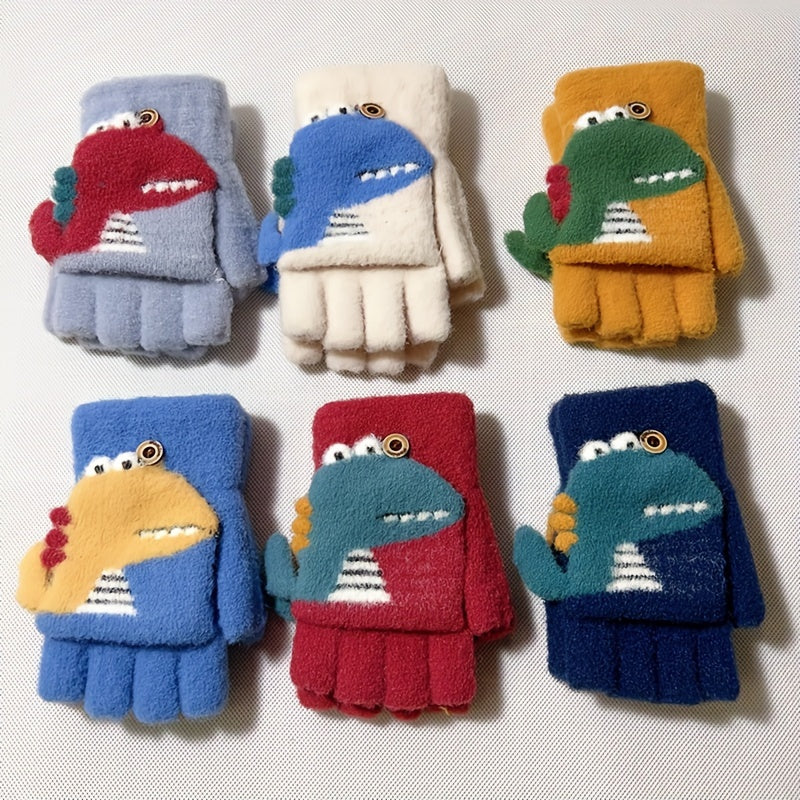 Gants enfant motif dinosaure, vue détail