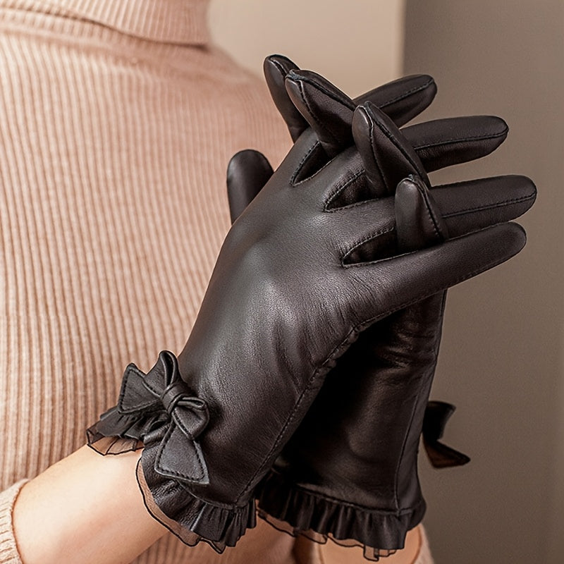 Gants cuir femme, vue de profil
