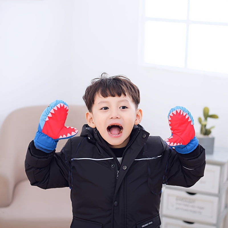 Gants de ski enfant, motif requin