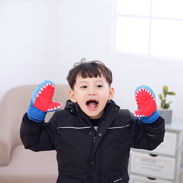 Gants de ski enfant, motif requin