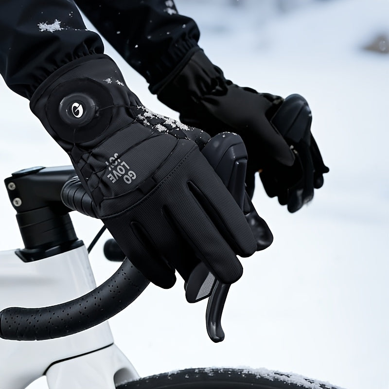 Gants de vélo noir, vue portée sur guidon