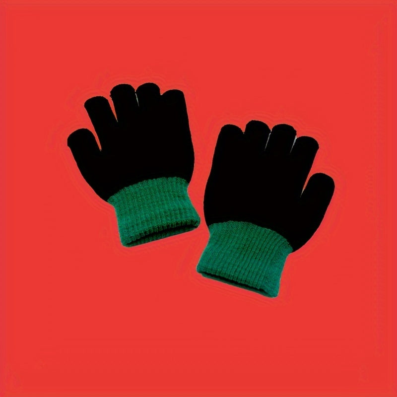 Gants enfant tricotés, vue détail