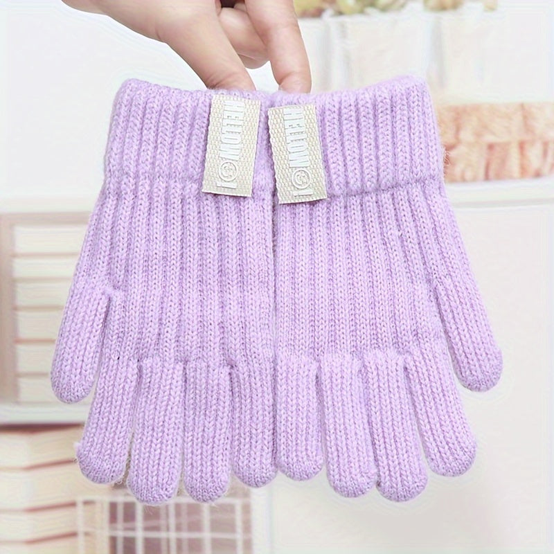 Gants enfant coloris violet, taille 4-10 ans