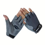 Gants enfant coloris gris, demi-doigts