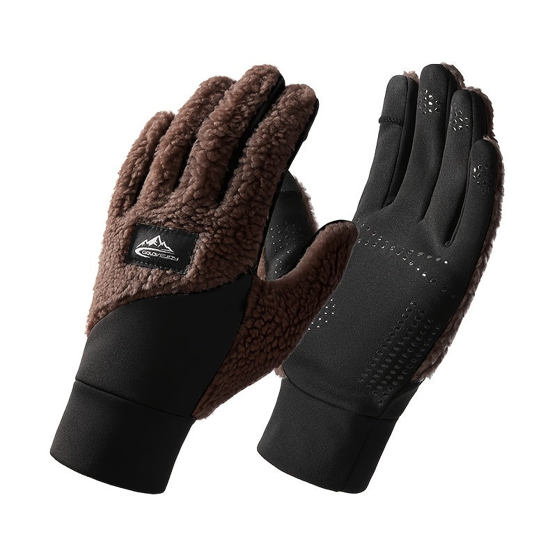 Gants bicolores marron foncé