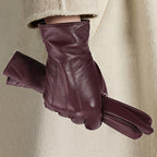 Gants cuir femme, vue de la paume renforcée