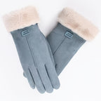 Gants femme bleu abyssal