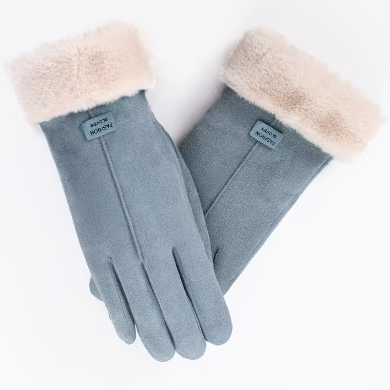 Gants femme bleu abyssal