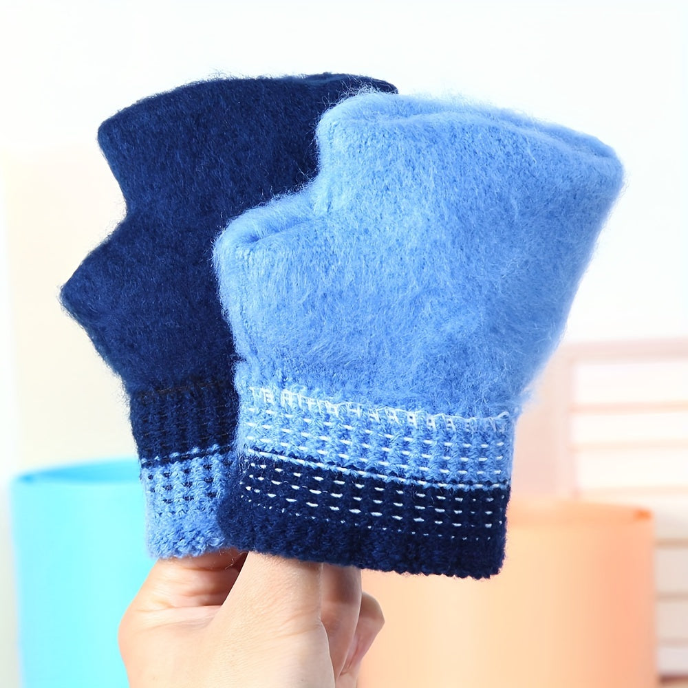 Gants enfant, détail du poignet tricoté