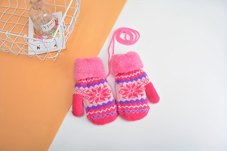 Gants enfant motif floral, vue détail
