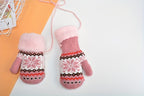 Gants enfant motif floral, vue détail