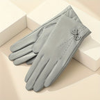 Gants femme peau de mouton coloris gris