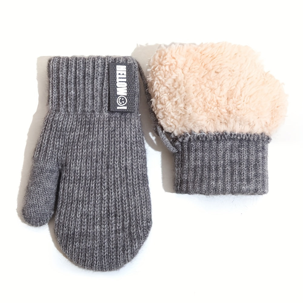 Gants enfant coloris gris, double couche