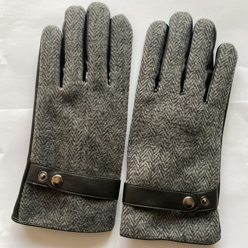 Gant homme en cuir PU, détail de la boucle