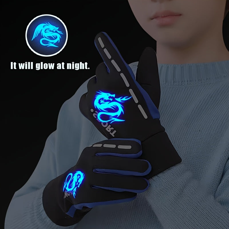Gants enfant phosphorescents, détail de la paume antidérapante