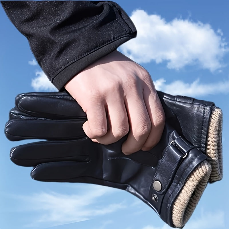 Gants homme cuir, poignet réglable