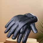 Gants homme cuir, doublure tricot