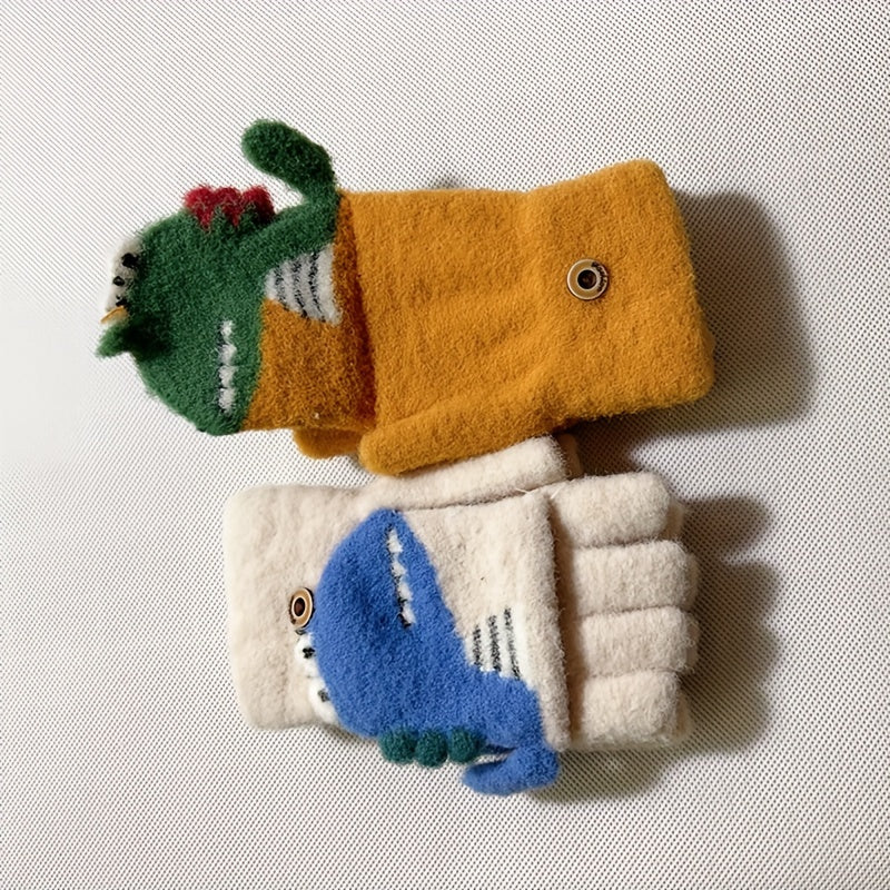 Gants enfant motif dinosaure, vue détail
