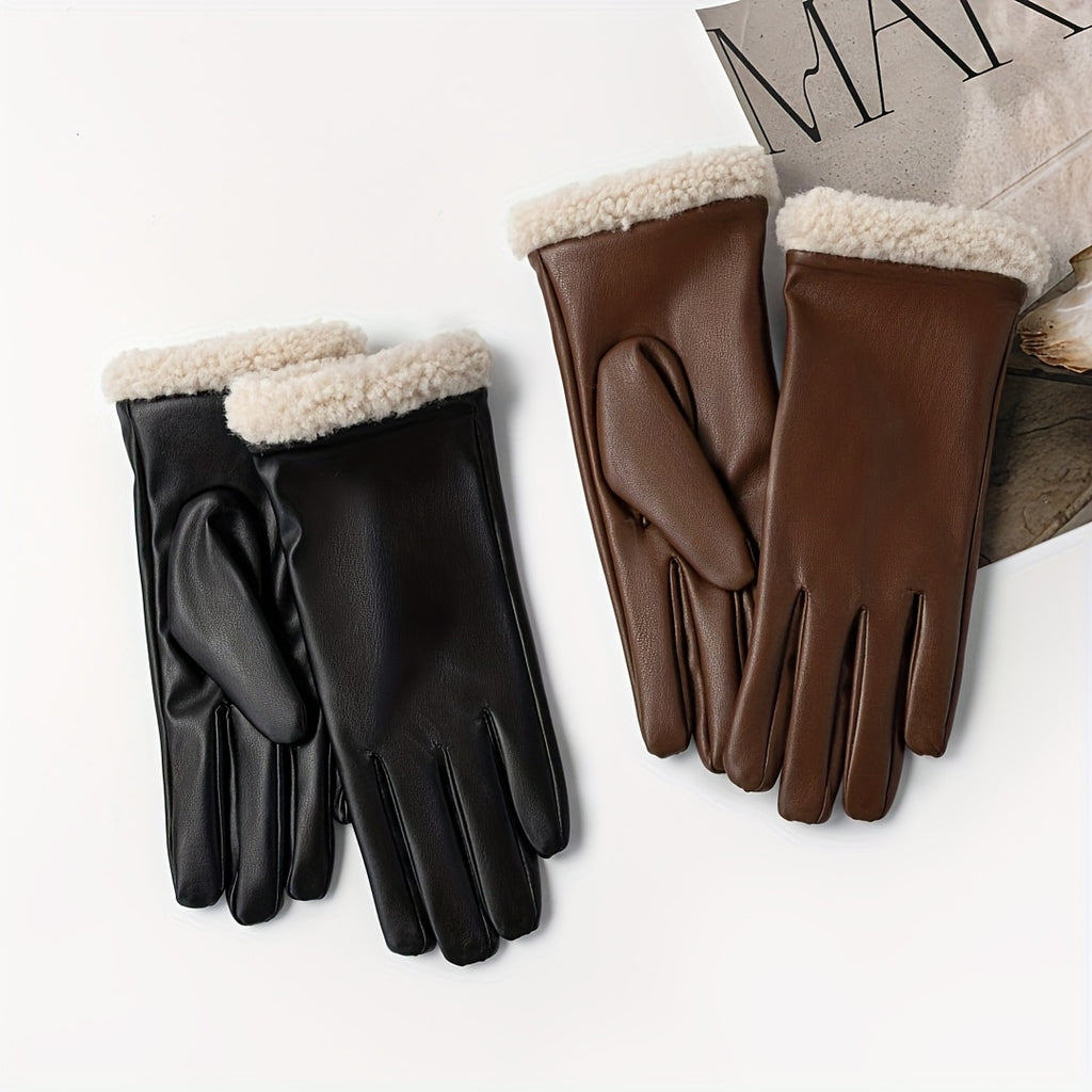 Gants en cuir PU, vue de dos de la main