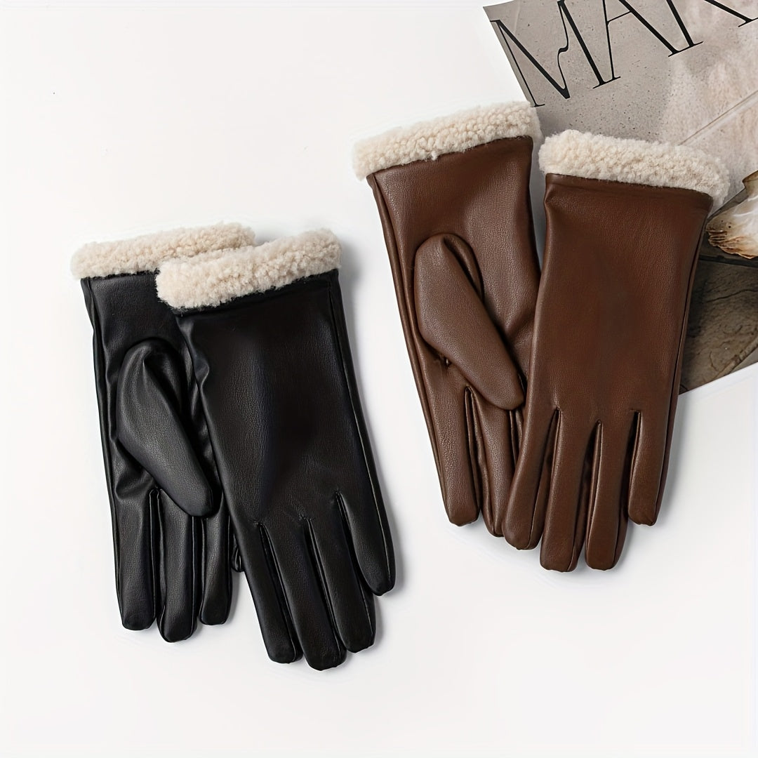 Gants en cuir PU, vue de dos de la main