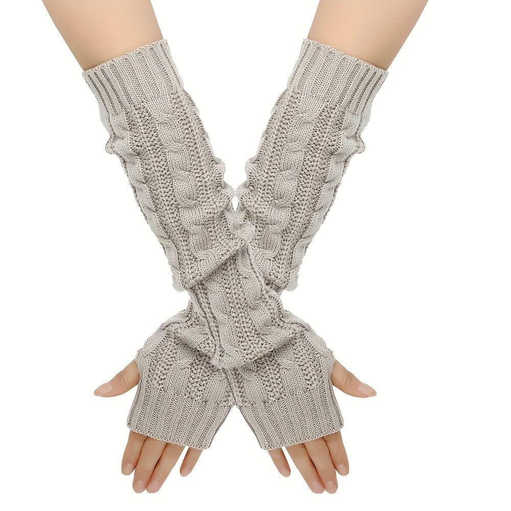 Mitaine femme longue coloris gris clair