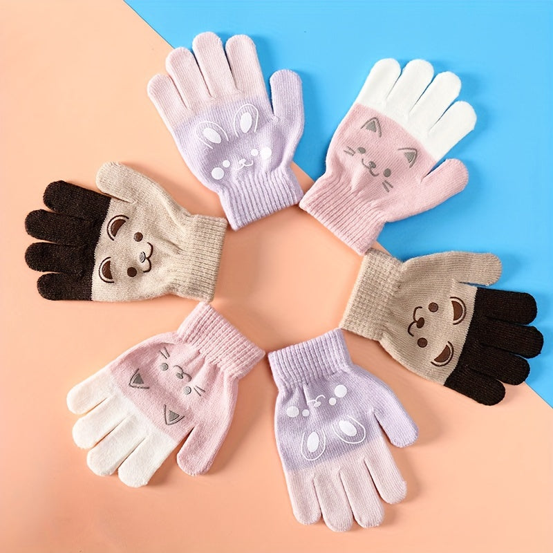 Gants enfant tricotés, porté