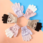 Gants enfant tricotés, porté