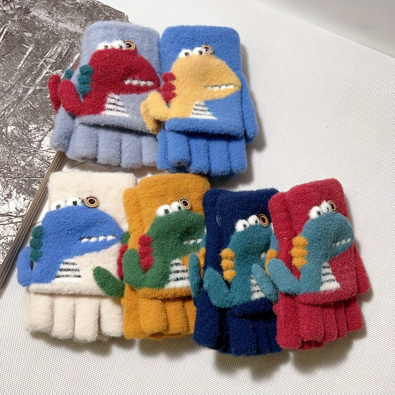 Gants enfant motif dinosaure, vue détail
