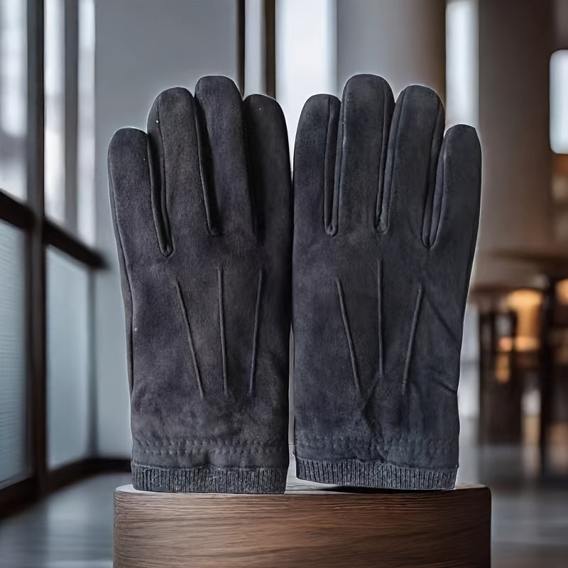 Gants homme cuir daim, vue détail