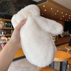 Moufle femme peluche blanche