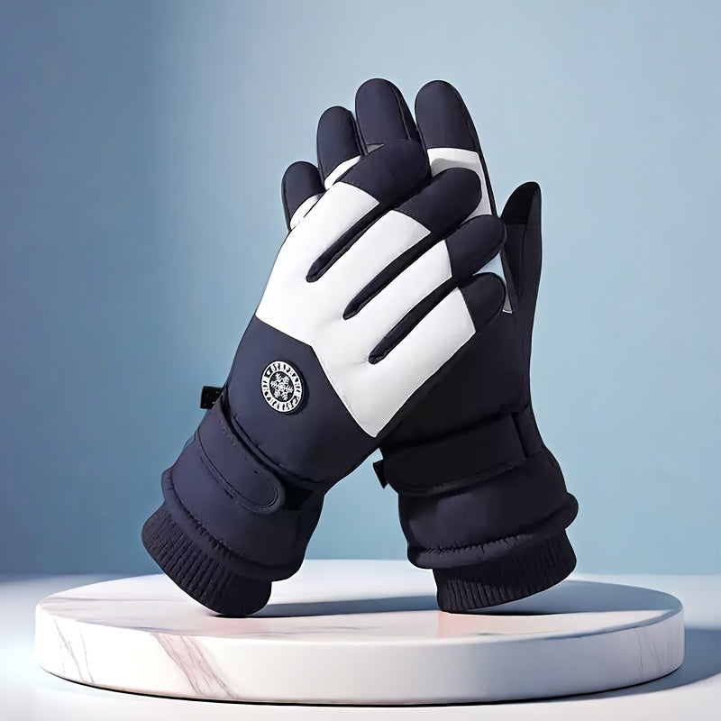 Gants d'hiver bleu et blanc