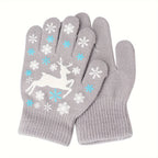 Gants enfant coloris gris, tricot extensible