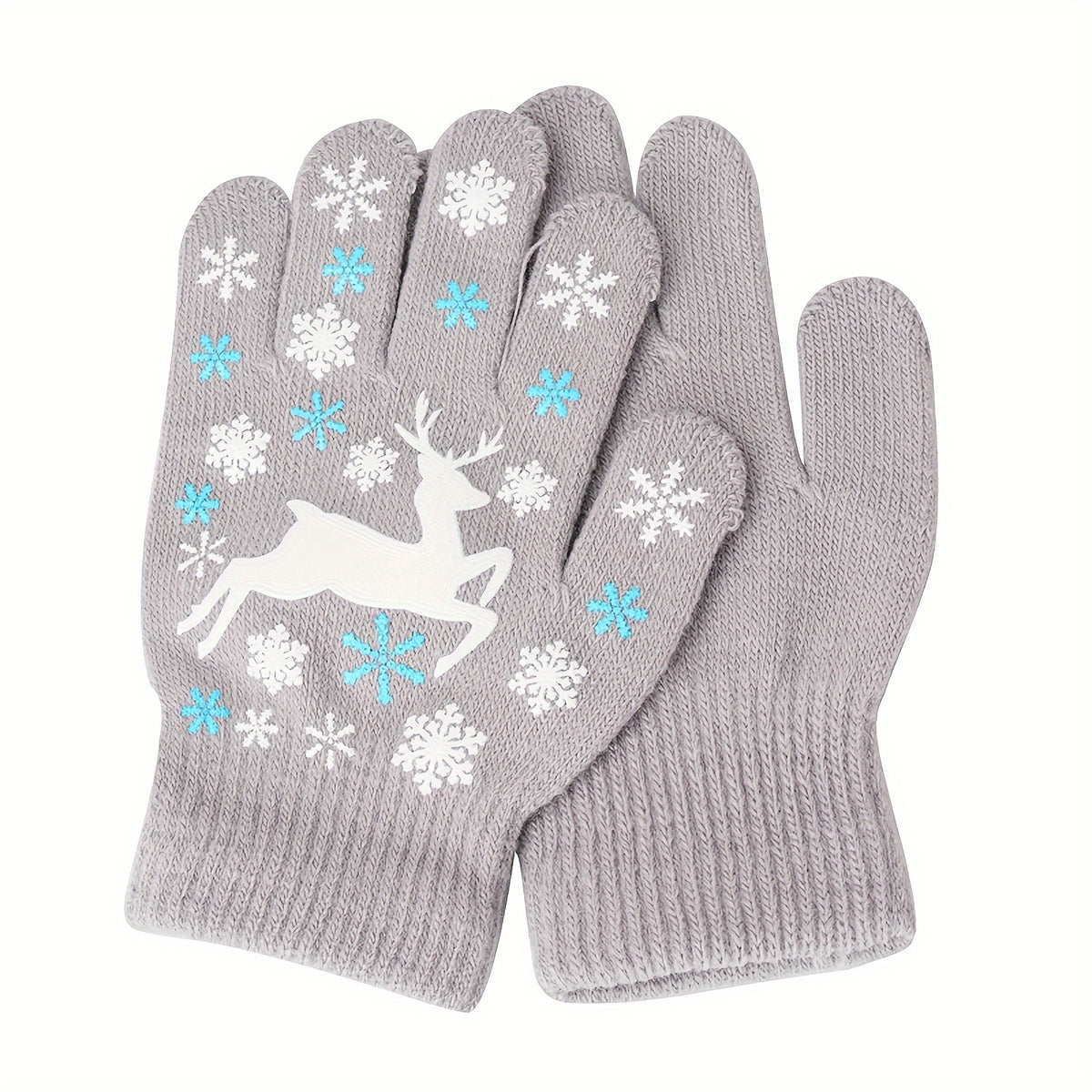 Gants enfant coloris gris, tricot extensible