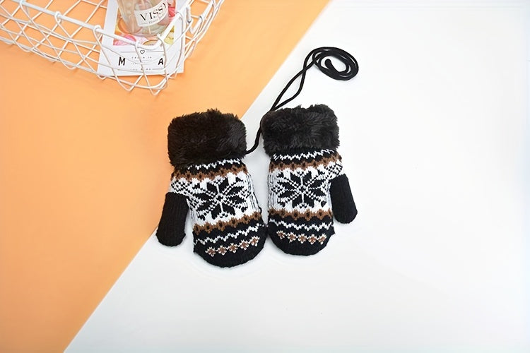 Gants enfant motif floral, vue détail
