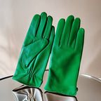 Gants cuir femme, vue portée